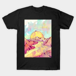 As the gentle river bends T-Shirt